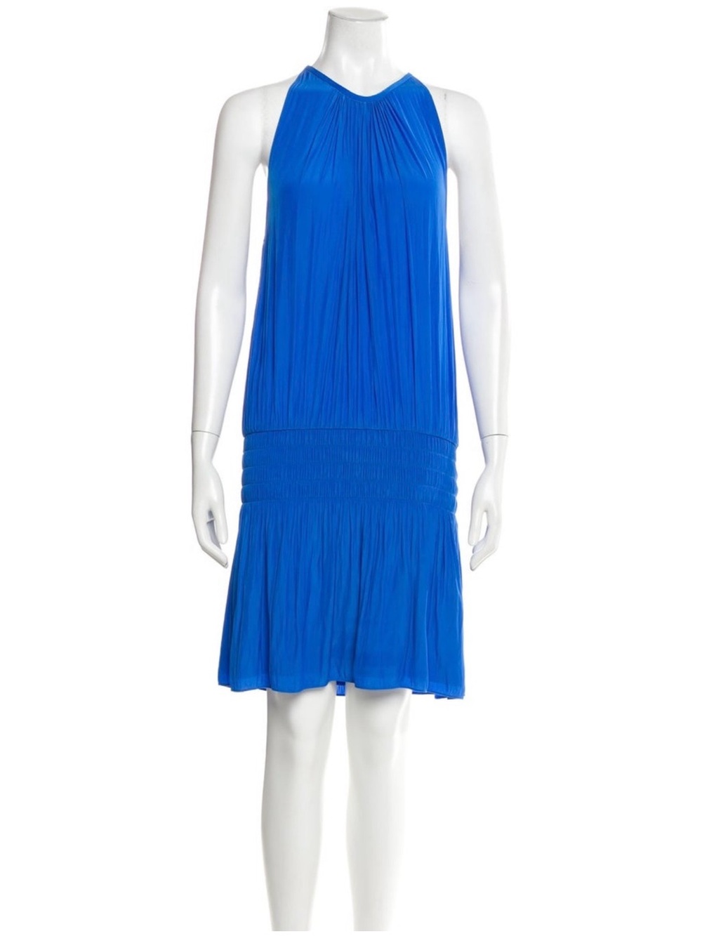 Ramy Brook Cobalt Blue Pleated Halter Dress – Size L - Picture 4 of 4